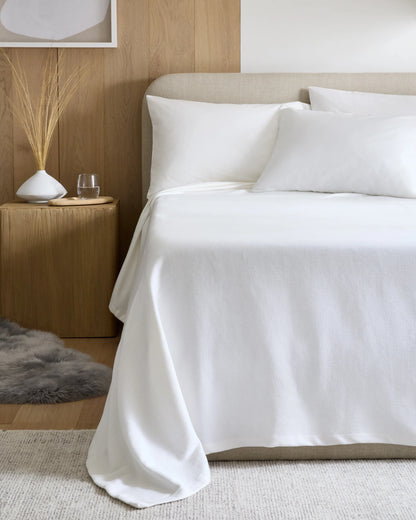 Luxury Organic Cotton Bed Blanket - Twin / White