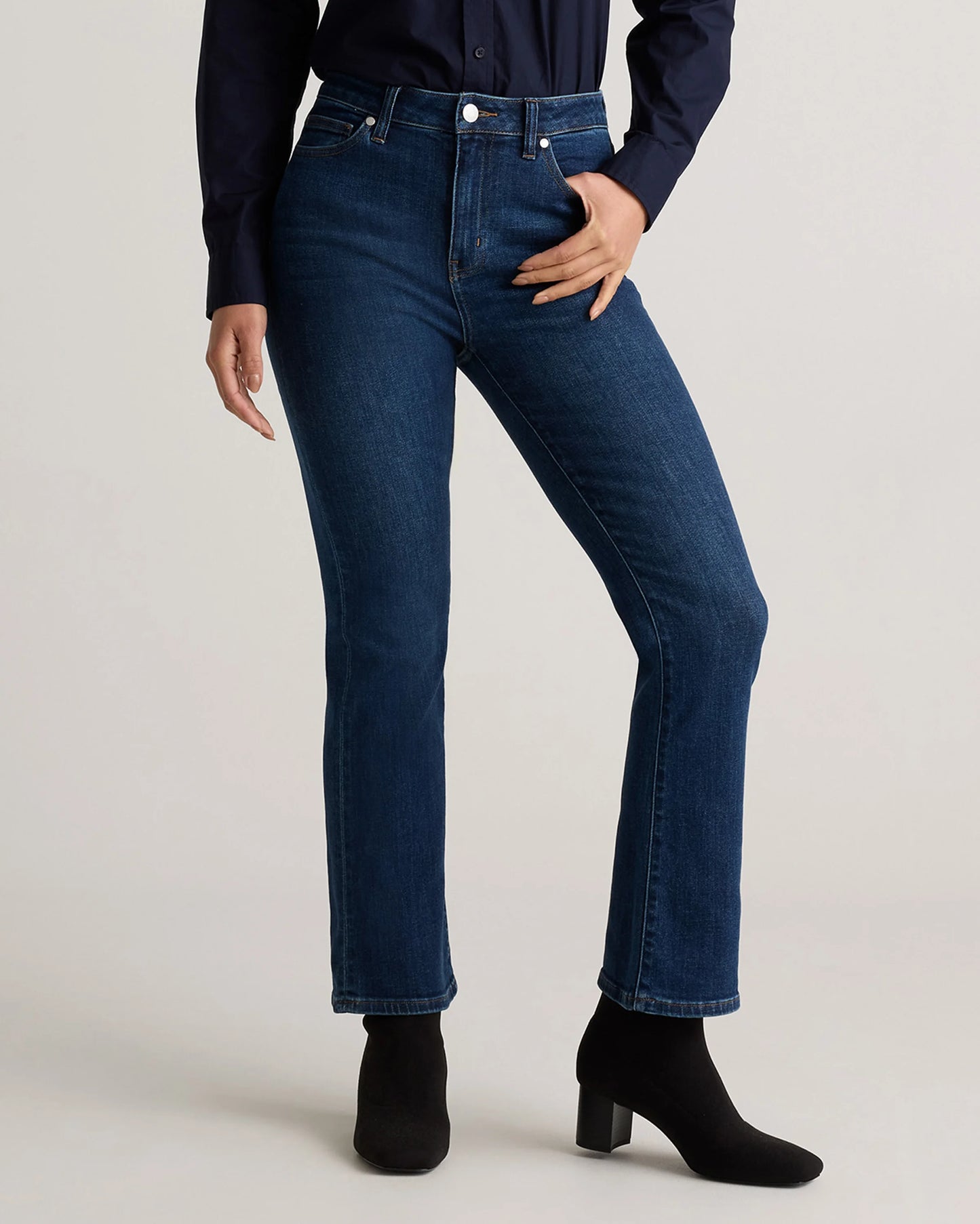Bella Stretch Kick Flare Jeans - 24 / Deep Rinse