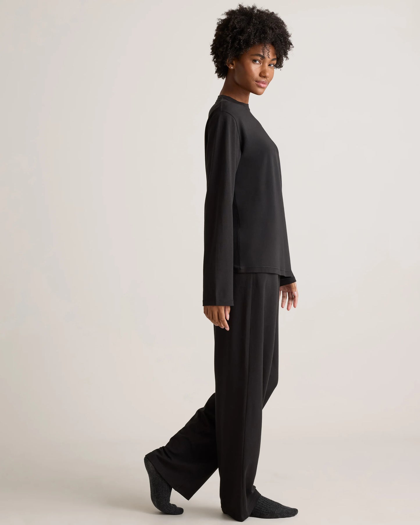 Dream Lounge Oversized Long Sleeve Pajama Set - XS / Light Heather Grey