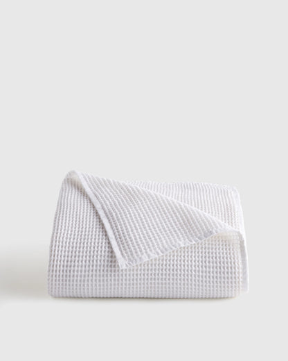 Organic Waffle Bed Blanket - Twin / White