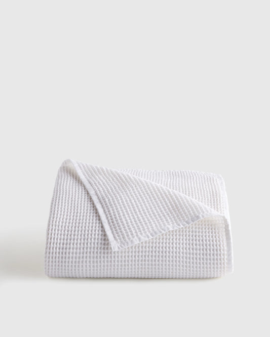 Organic Waffle Bed Blanket - Twin / White