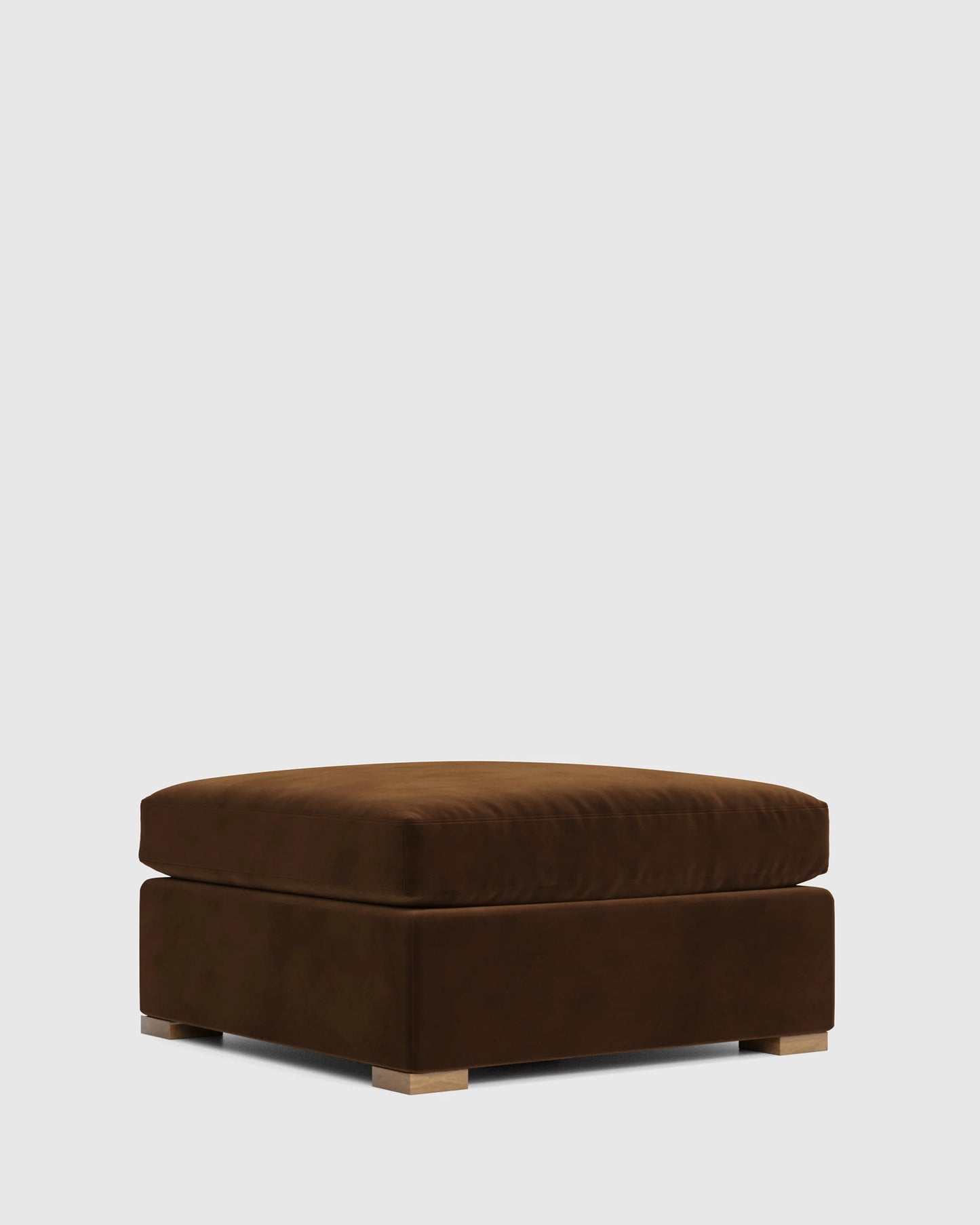 Hollis Slope Arm Ottoman in Performance Velvet - 37" / Taupe