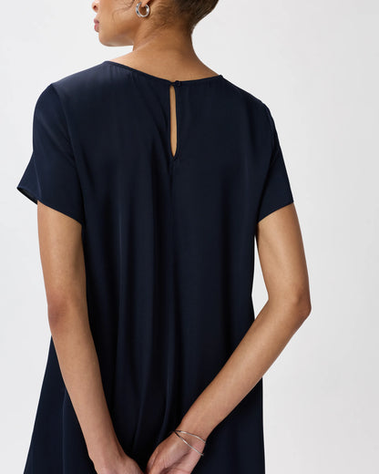 Washable Stretch Silk Voluminous Maxi Dress - XS / Moonstone Blue
