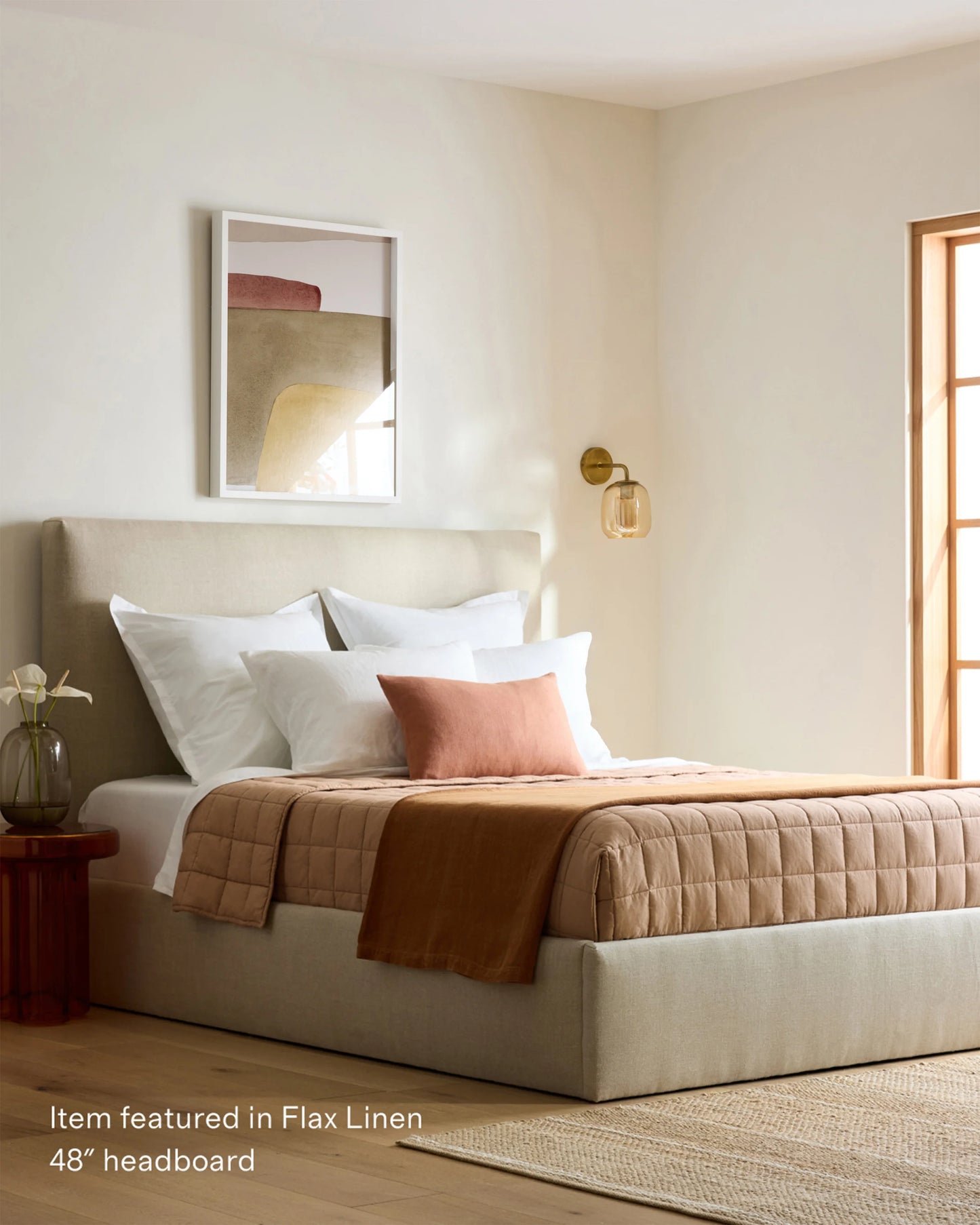 100% Linen Square Bed - Full / Canvas