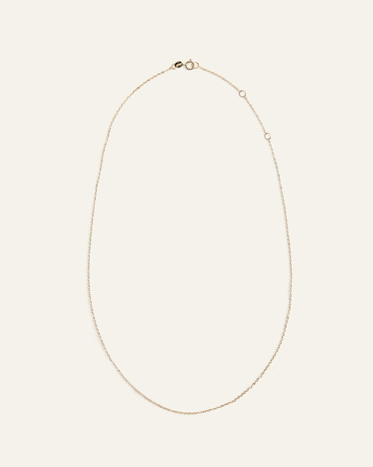 10K Gold Delicate Cable Chain Necklace - 14-16" / Yellow Gold