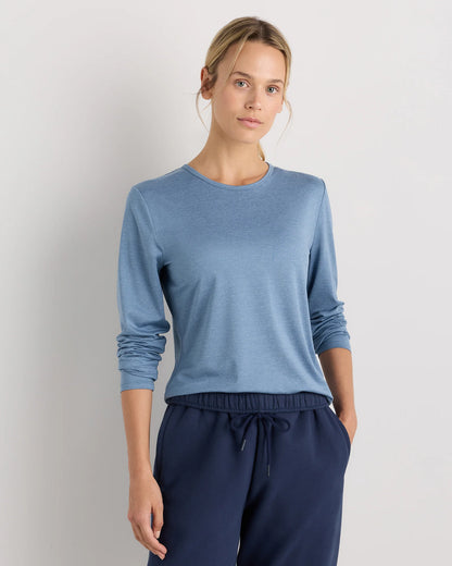 Flowknit Breeze Long Sleeve Top - XS / Heather Deep Navy