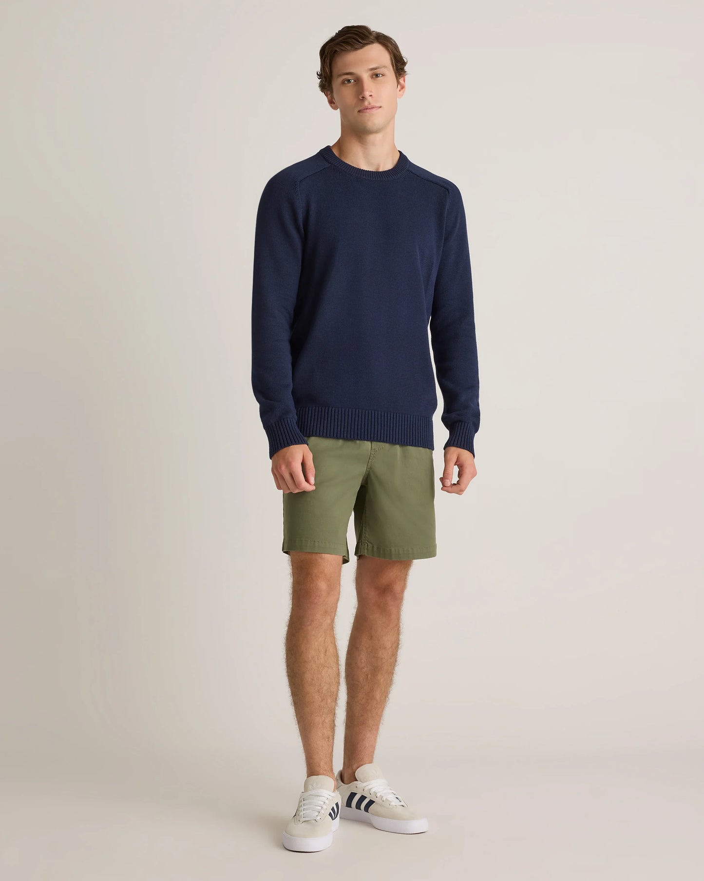 Cotton Chino Drawstring Shorts - 7" - S / Trellis