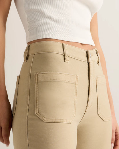 French Terry Wide Leg Pants - 0 / Bayberry Olive