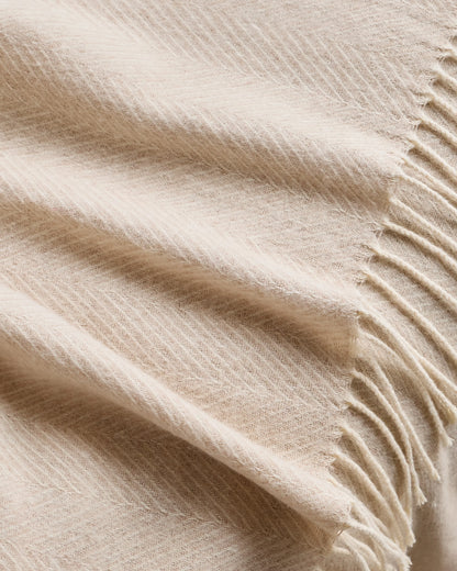 Lightweight Italian Cotton Herringbone Throw - One Size / Mushroom