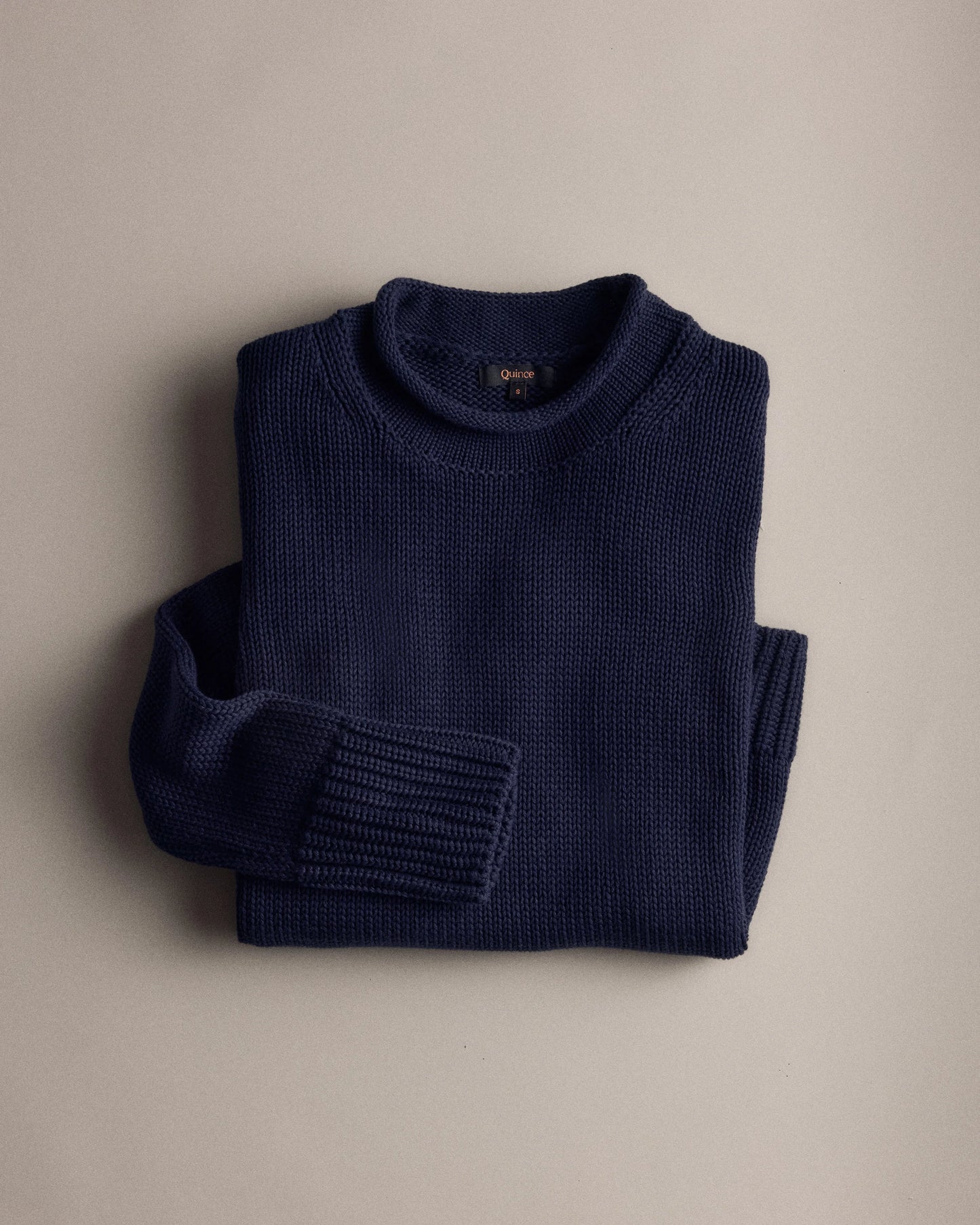100% Organic Cotton Roll Neck Sweater - XS / Cornflower Mini Stripe