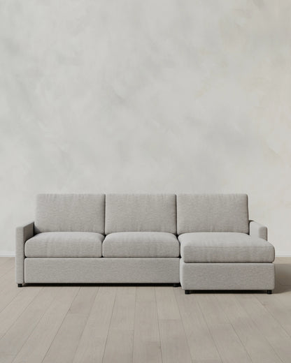 Brennan Chaise Sectional in Performance Basketweave - Right Arm / Flax