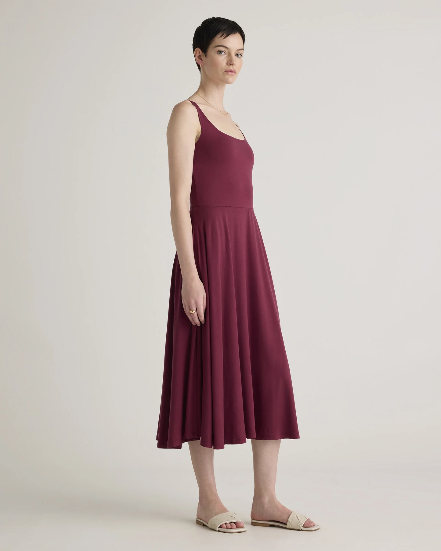 Tencel Jersey Fit & Flare Dress - XS / Dark Olive