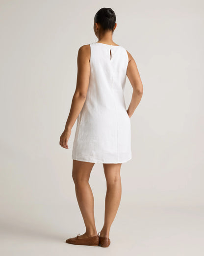 100% European Linen Tank Mini Dress - XS / Martini Olive