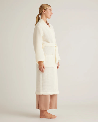 Organic Turkish Waffle Robe - XS / White