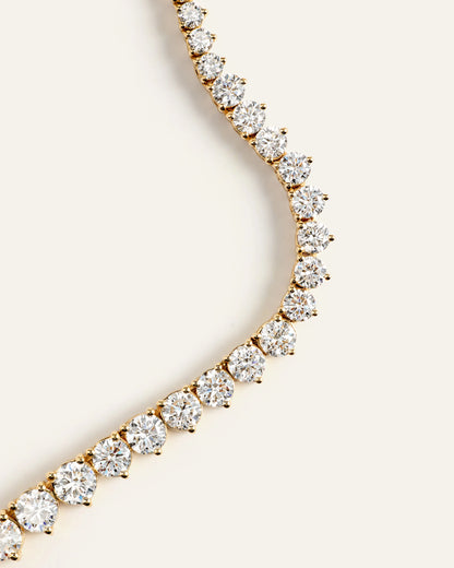 14K Gold Lab Grown Diamond Graduated Tennis Necklace - 16ctw - One Size / Yellow Gold