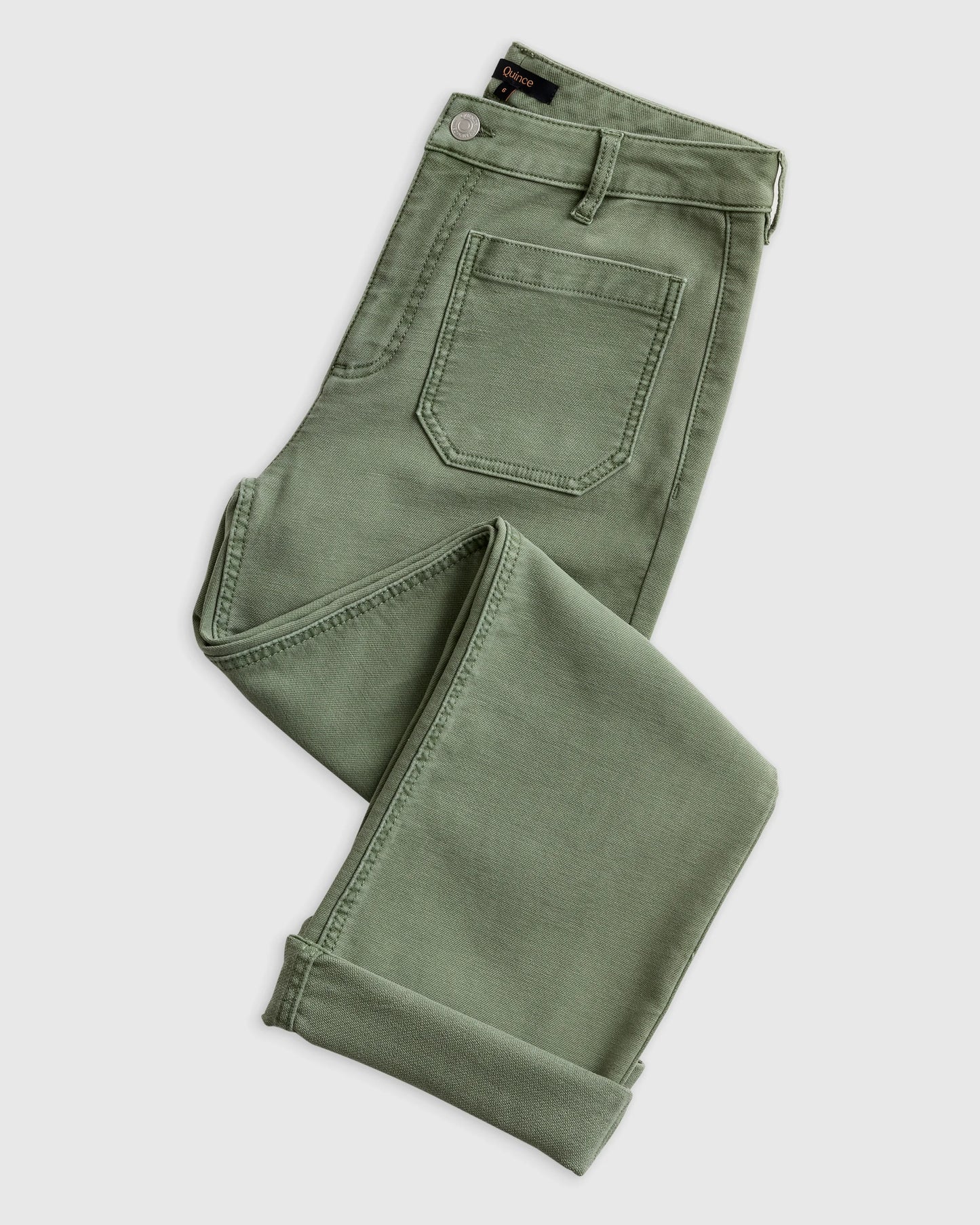French Terry Wide Leg Pants - 0 / Bayberry Olive