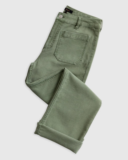 French Terry Wide Leg Pants - 0 / Bayberry Olive