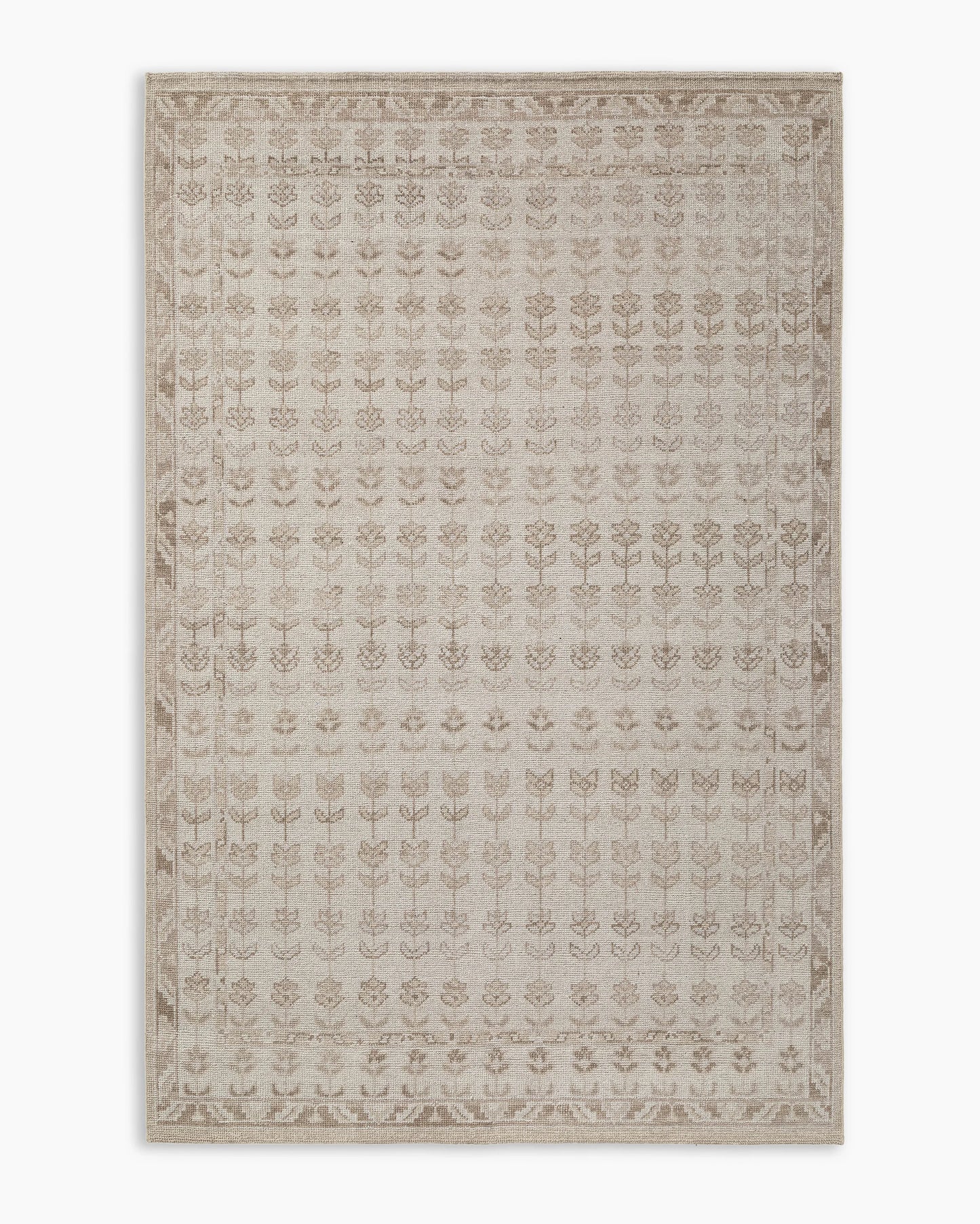 Mabel Hand-Knotted Wool Rug - 3' x 5' / Beige