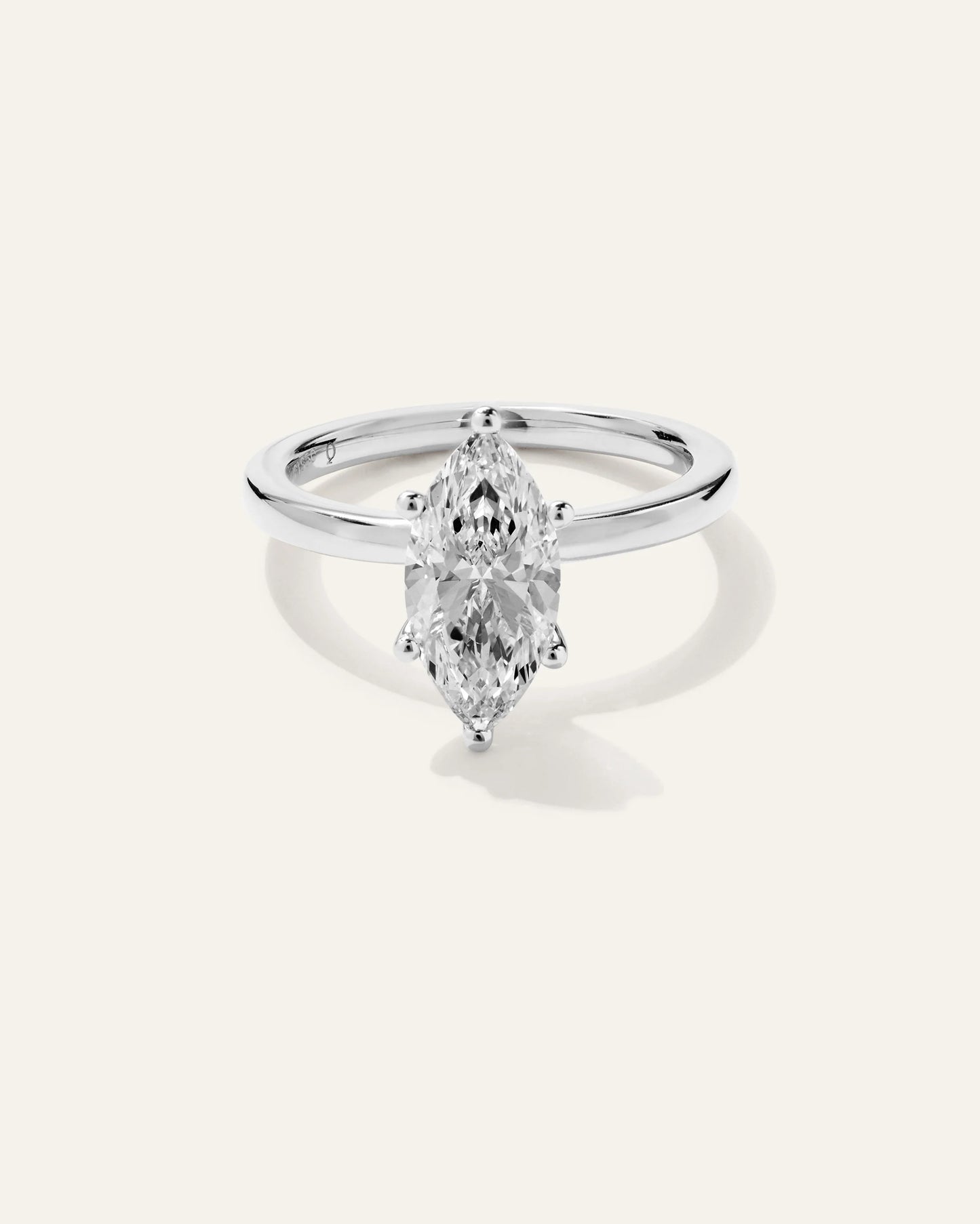 Lab Grown Diamond Marquise Comfort Fit Engagement Ring - 2ct - 4 / Yellow Gold