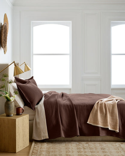 Organic Cotton Matelasse Coverlet - Twin / Dried Sage