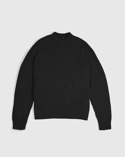 100% Organic Cotton Mock Neck Sweater - XS / Ivory