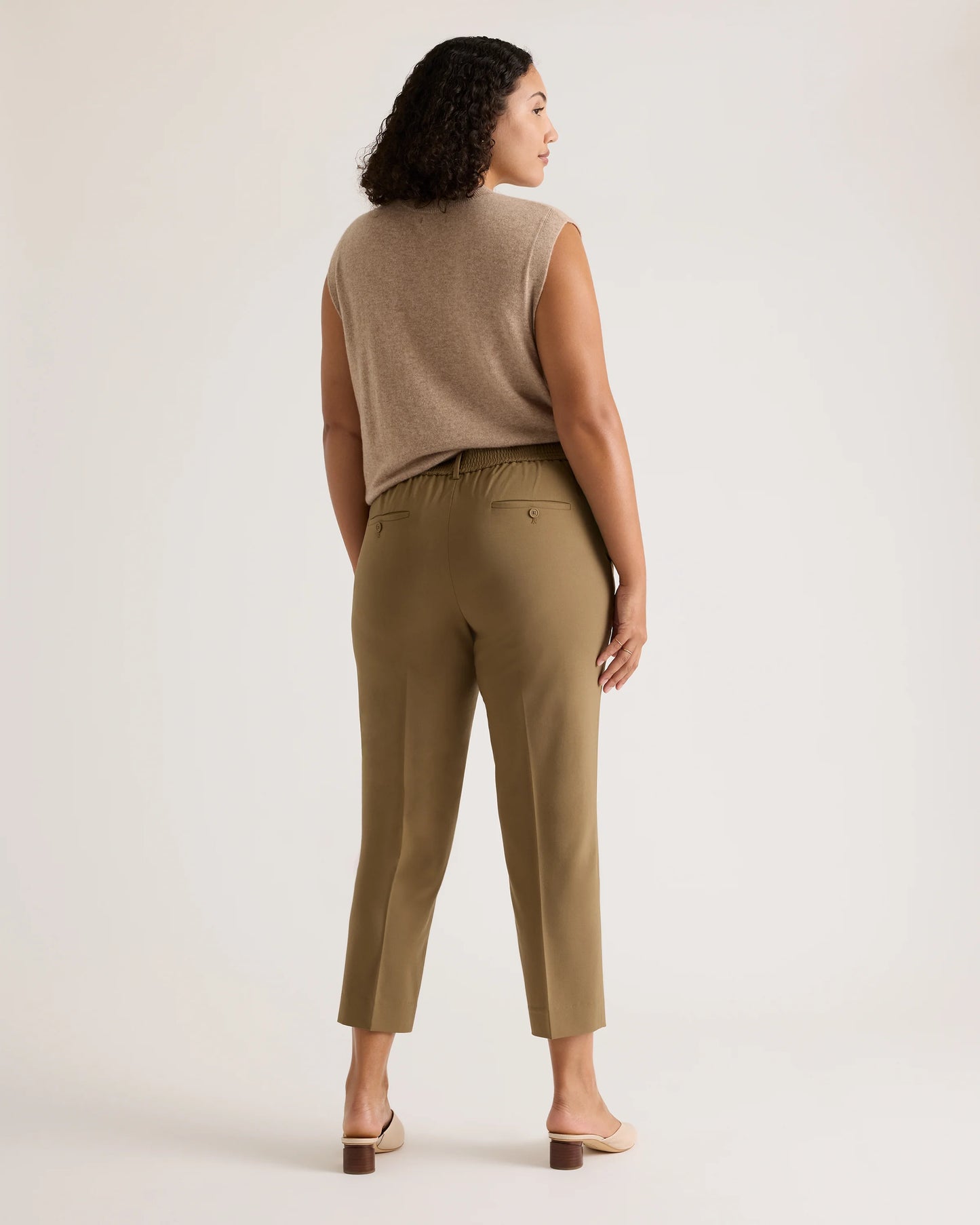 Italian Wool Slim Leg Ankle Pants - 0 / Grey Melange