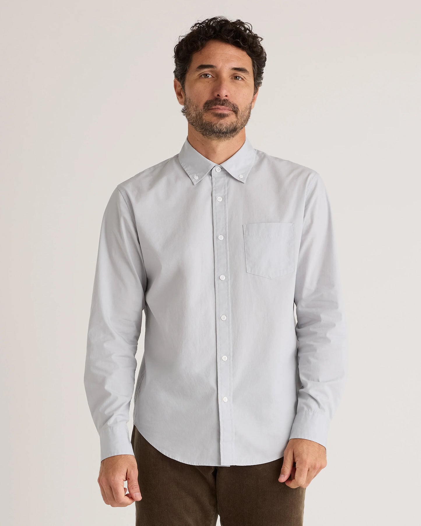 Organic Cotton Stretch Poplin Shirt - S / Grey Gingham