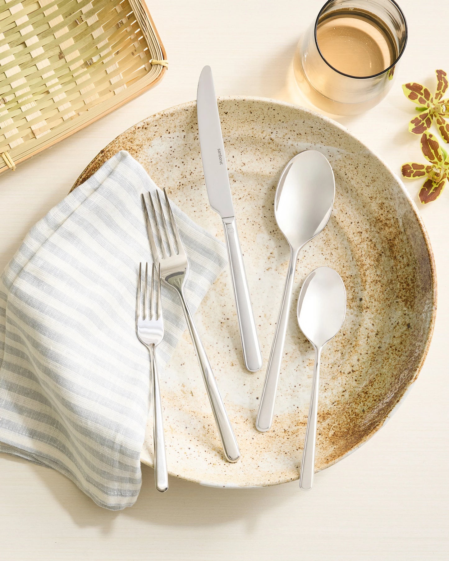 Gia Minimalist 20 Piece Flatware Set - One Size / Polished Stainless Steel