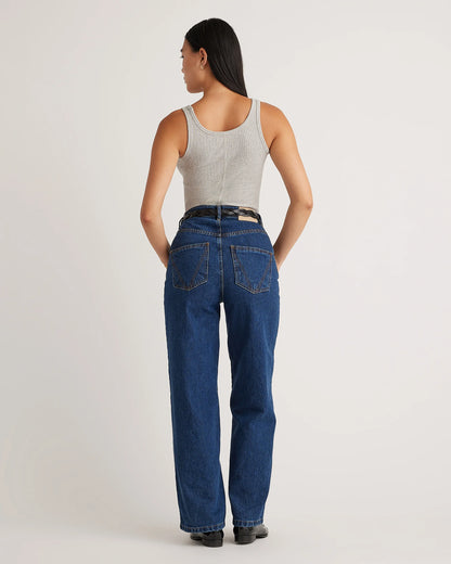 Organic Cotton Micro-Rib Scoop Neck Tank - XS / Moonstone Blue