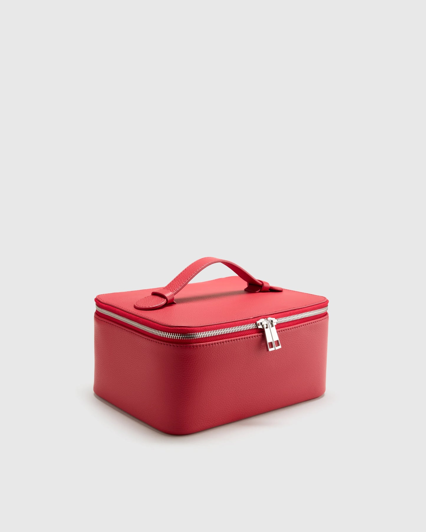 Italian Leather Travel Cosmetic Case - One Size / Garnet Red