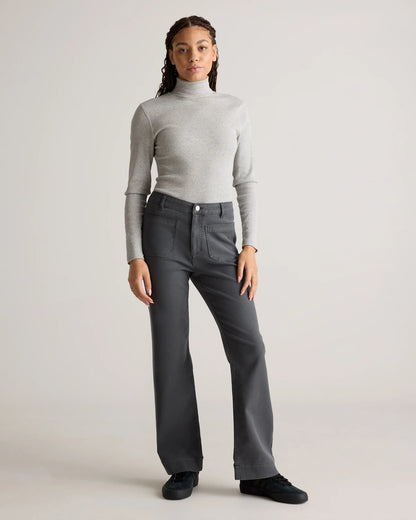 French Terry Wide Leg Pants - 0 / Bayberry Olive