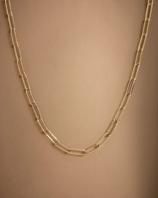 14K Gold Paperclip Chain Necklace - 2.7mm - 16" / Yellow Gold