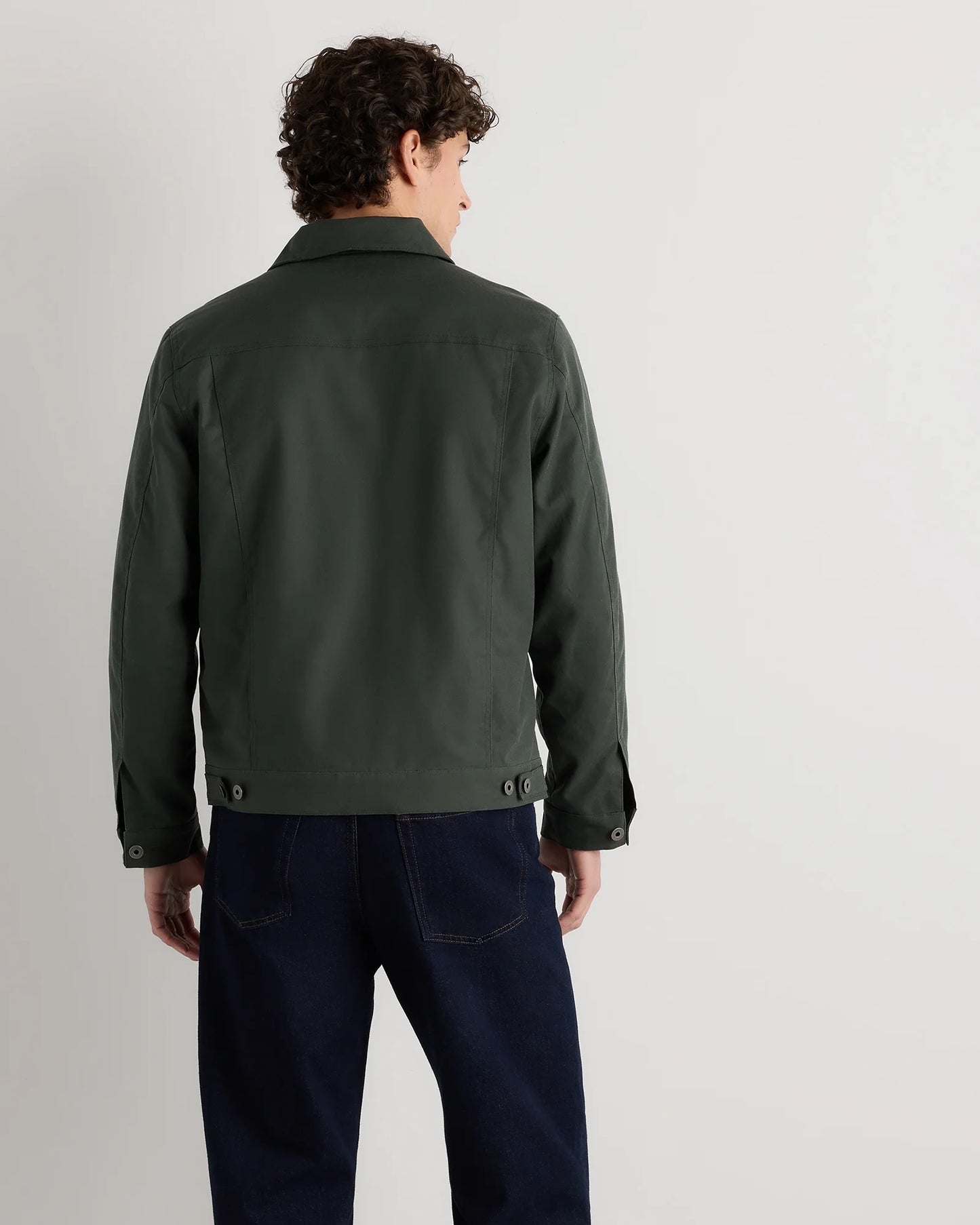 Organic Waxed Canvas Trucker Jacket - S / Black