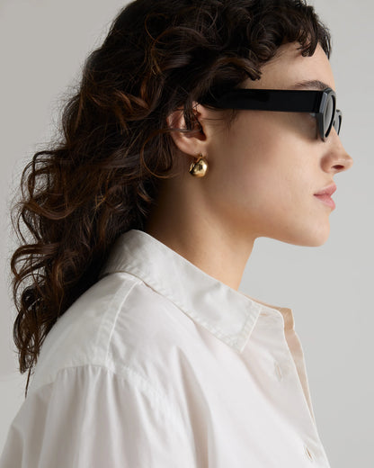 Milan Polarized Acetate Sunglasses - One Size / Black with Grey lens