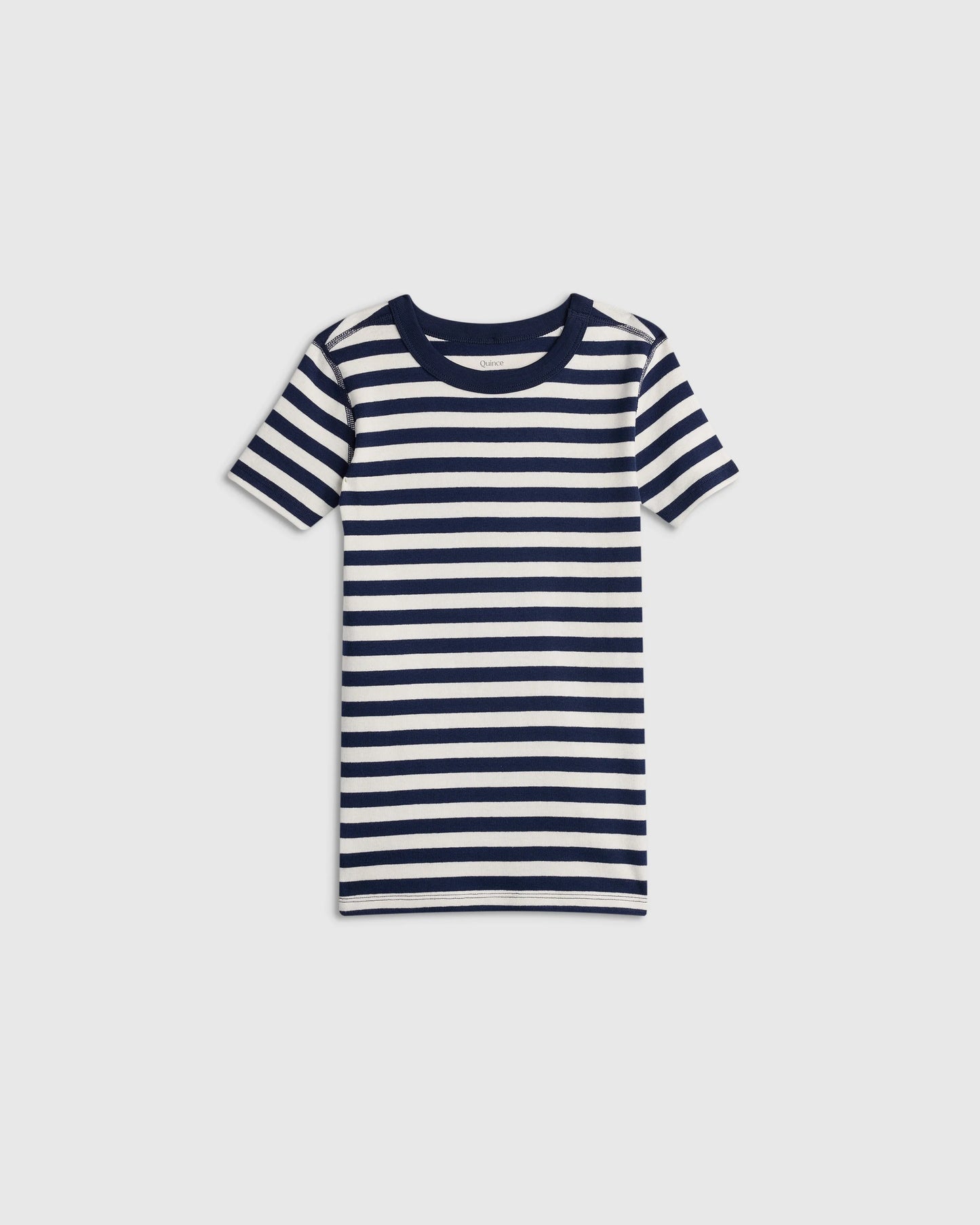100% Organic Cotton Short Sleeve and Shorts Pajama Set - 2T / Navy Stripe