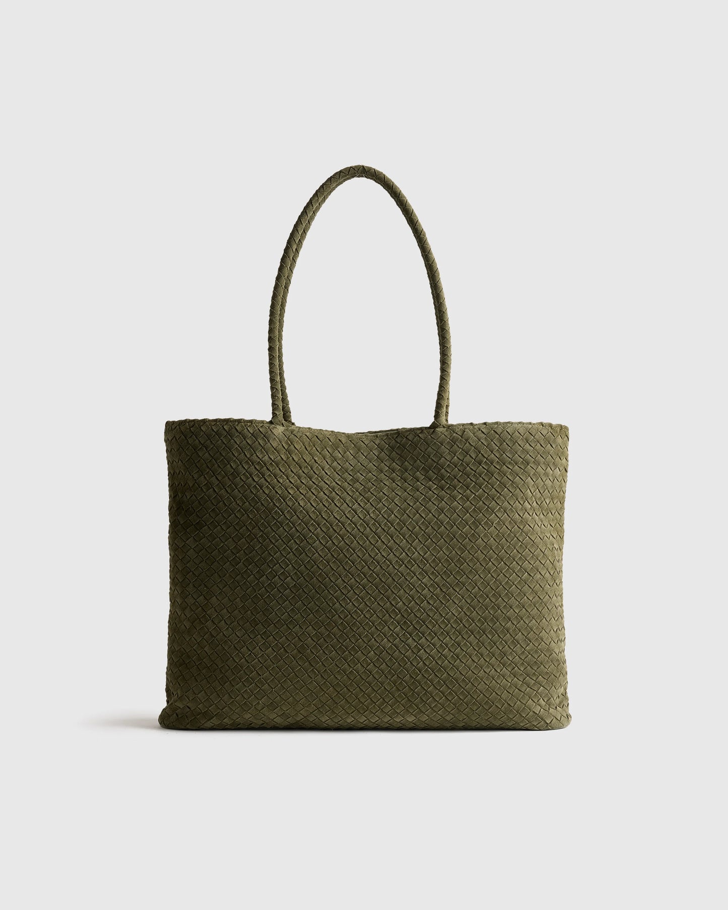 Siena Suede Handwoven Tote - One Size / Pebble