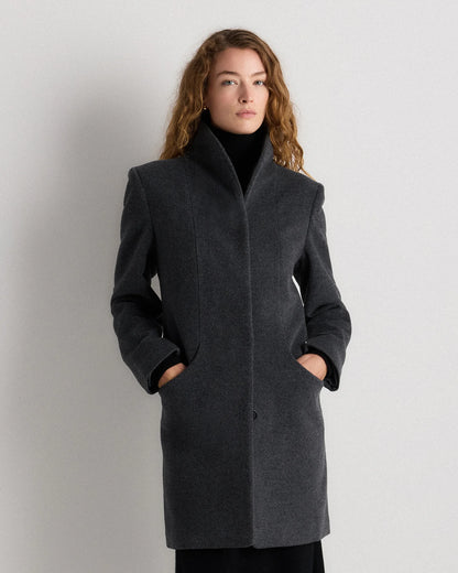 Wool Cashmere Cocoon Coat - XS / Dark Chocolate