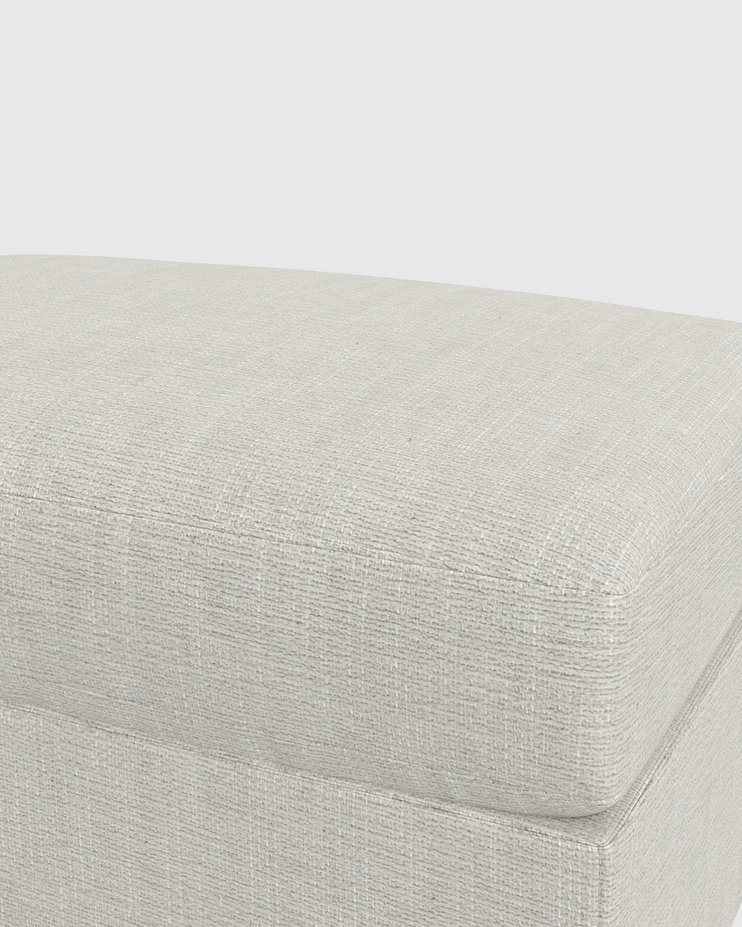 Brennan Ottoman in Performance Chenille Linen Blend - One Size / Snow