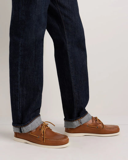 Water Resistant Leather Boat Shoe - 7 / Brunette