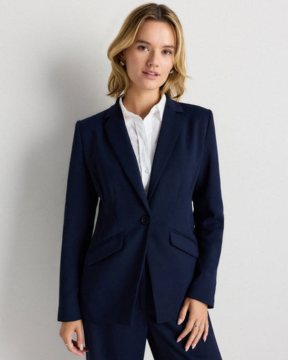 Stretch Crepe Cinched Waist Blazer - XS / Sand