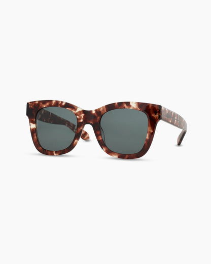 Tatum Polarized Acetate Sunglasses - One Size / Espresso Tortoise with Green lens