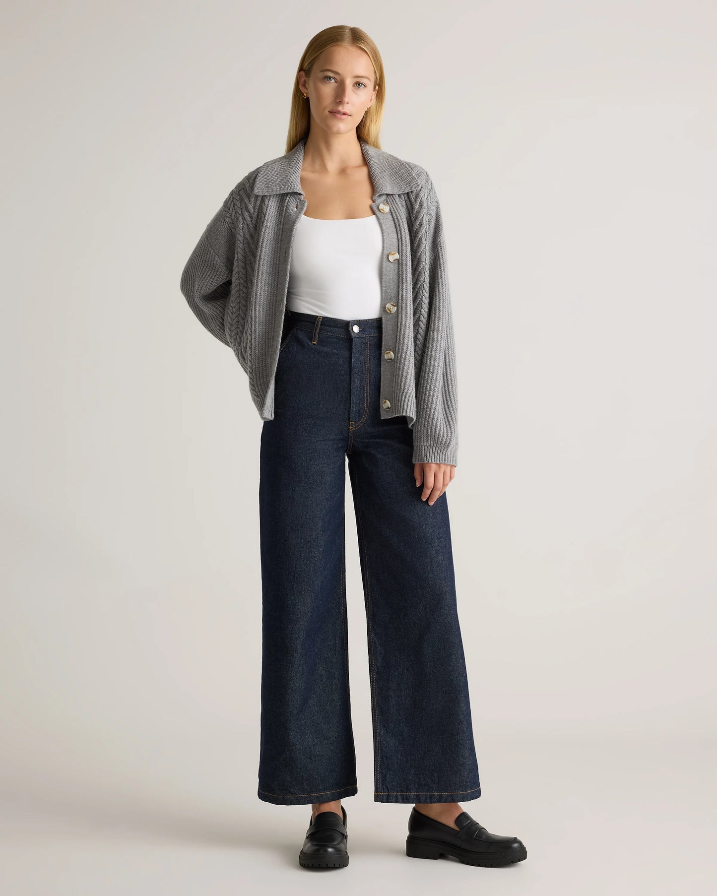 Australian Merino Wool Collared Cable Cardigan - XS / Coffee Bean Brown