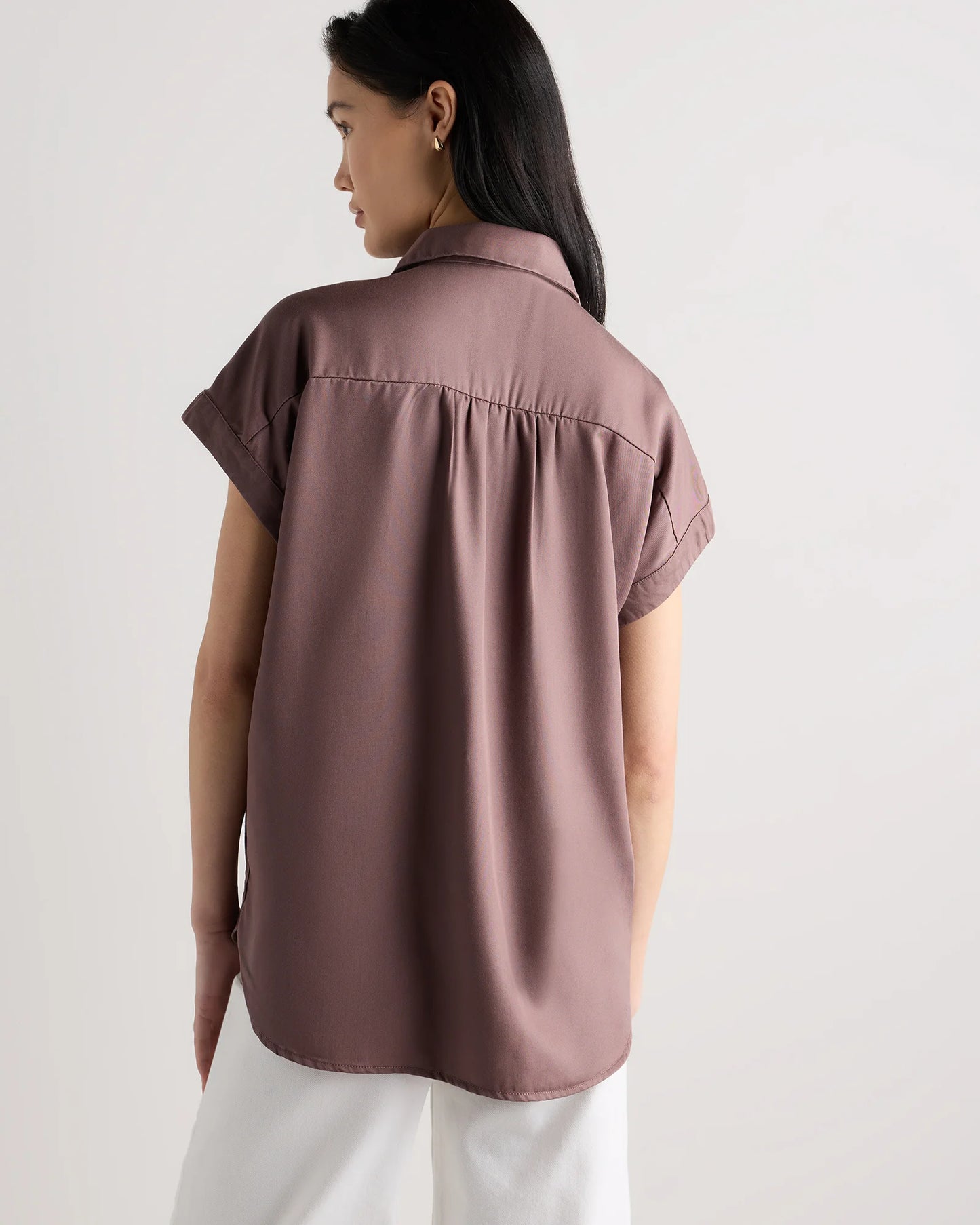 Vintage Wash Tencel Camp Shirt - XS / Taupe Brown