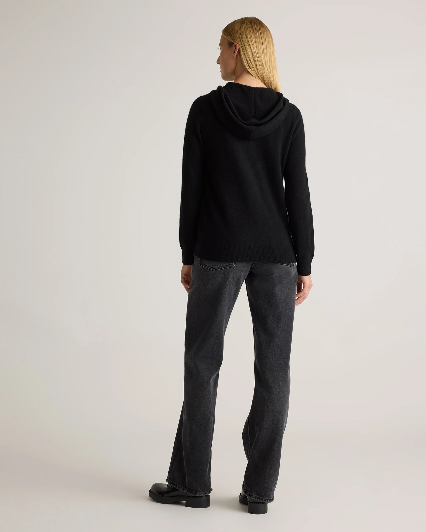Mongolian Cashmere Full-Zip Hoodie - XS / Heather Grey