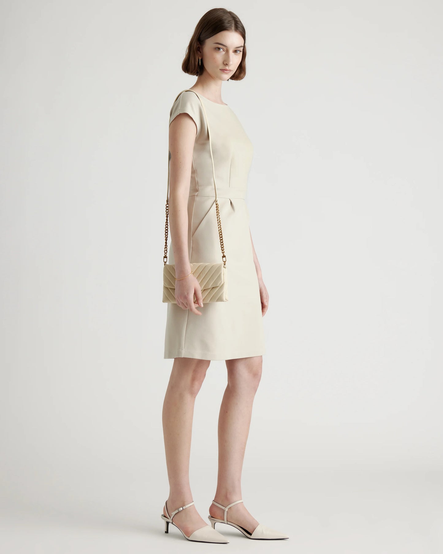 Ultra-Stretch Ponte Cap Sleeve Dress - XS / Ruby Red