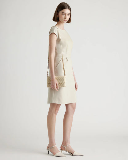 Ultra-Stretch Ponte Cap Sleeve Dress - XS / Ruby Red