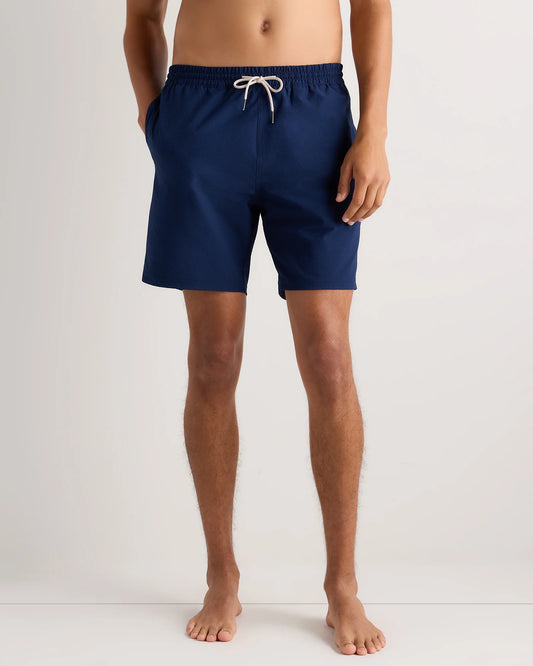 Seersucker Swim Trunks - 7" - S / Navy Seersucker