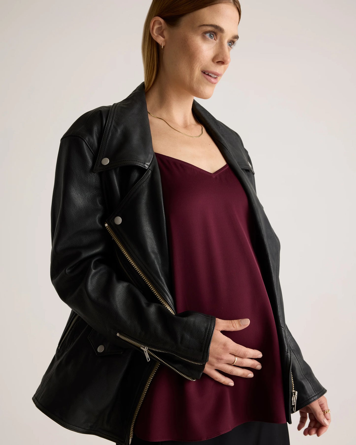 Washable Stretch Silk V-Neck Maternity Cami - XS / Moonstone Blue