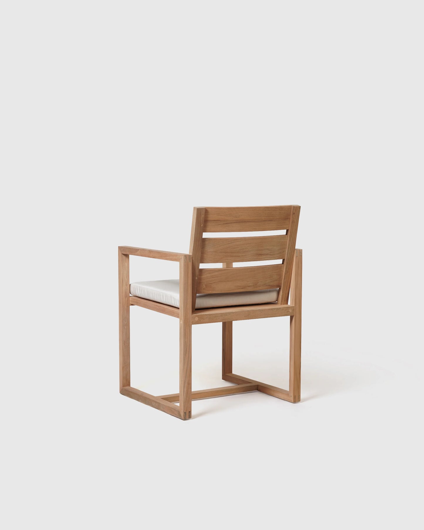 Linear Solid Teak Outdoor Dining Armchair - One Size / Natural Teak