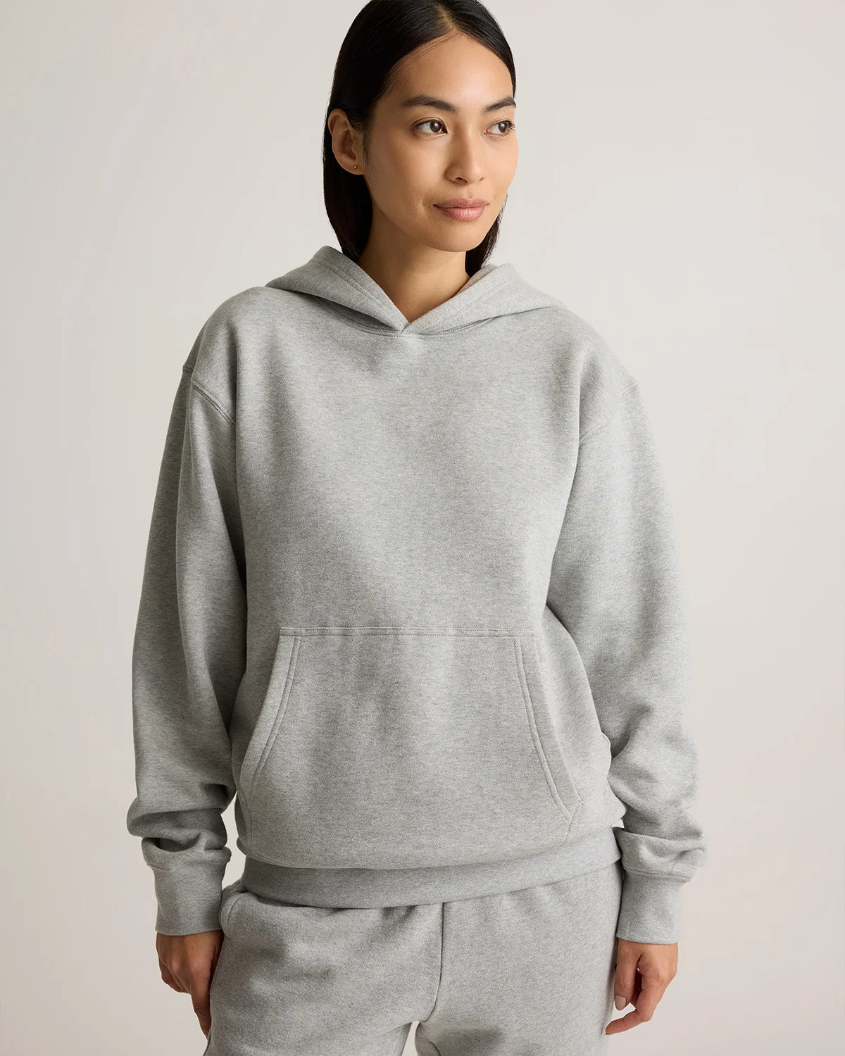 Organic Heavyweight Fleece Boyfriend Hoodie - XS / Heather Grey